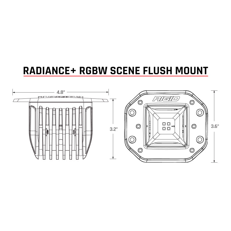 RIGID Industries Radiance+ Scene RGBW Flush Mount - Pair