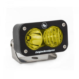 Baja Designs S2 Sport amber LED work light with a durable black housing and adjustable mounting bracket.