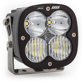 Baja Designs XL80 Driving/Combo LED light pods featuring a clear lens and durable mounting bracket for offroad visibility.