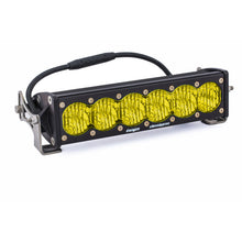 Load image into Gallery viewer, Baja Designs OnX6 Wide Driving 10in LED Light Bar in amber, featuring a sleek design and durable mounting hardware.
