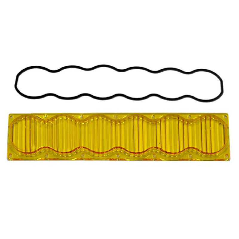 Baja Designs OnX6 wide driving lens kit in amber with a rubber gasket for improved light performance and durability.