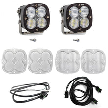 Load image into Gallery viewer, Baja Designs 2021+ Ford Bronco A Pillar Light Kit XL80 D/C with upfitter, including two lights, covers, and wiring harness.