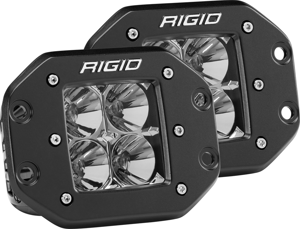 RIGID Industries Flood Flush Mount Black Pair D-Series Pro