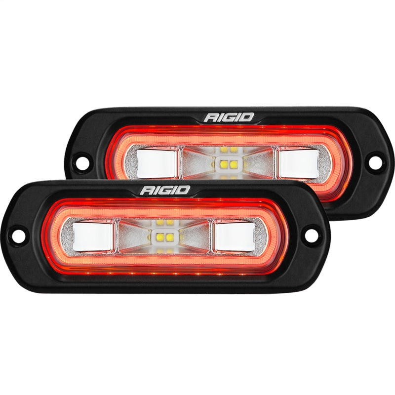 RIGID Industries SR-L Series Flush Mount LED Spreader Pair w/ Red Halo - Universal