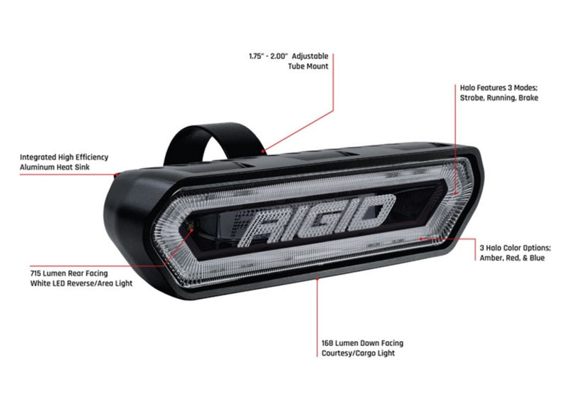 RIGID Industries Chase Tail Light Kit w/ Mounting Bracket - Blue