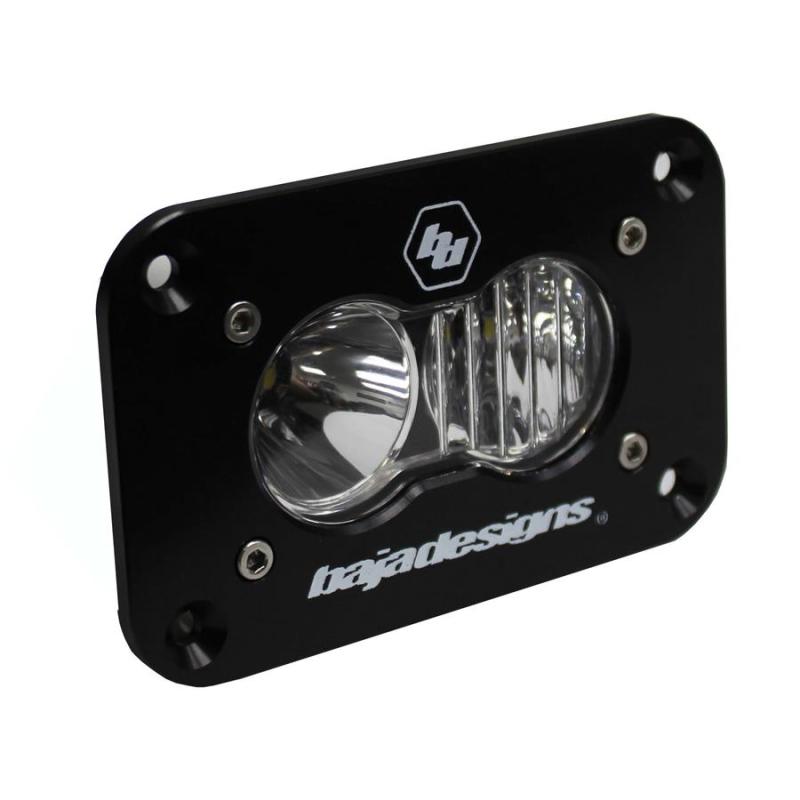Baja Designs S2 Sport flush mount LED work light with clear lens, featuring a durable black housing and combo beam pattern.