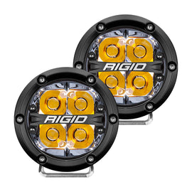 RIGID Industries 360-Series 4 Inch Led Off-Road Spot Beam Amber Backlight Pair