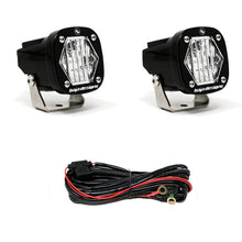 Load image into Gallery viewer, Baja Designs S1 Wide Cornering lens lights with mounting brackets and wiring harness for enhanced visibility.