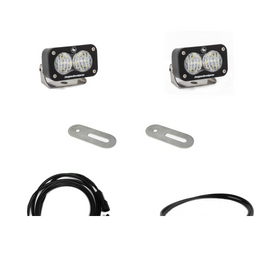 Baja Designs dual reverse light kit for 2017+ Ford Super Duty includes two S2 Sport lights, mounting brackets, and wiring.