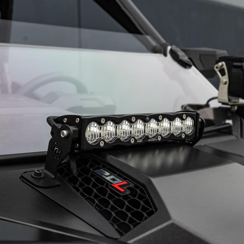 S8 10 Inch Light Bar Hood Mount Kit Polaris 2025 RZR ProR; ProS; ProXP, Clear Baja Designs