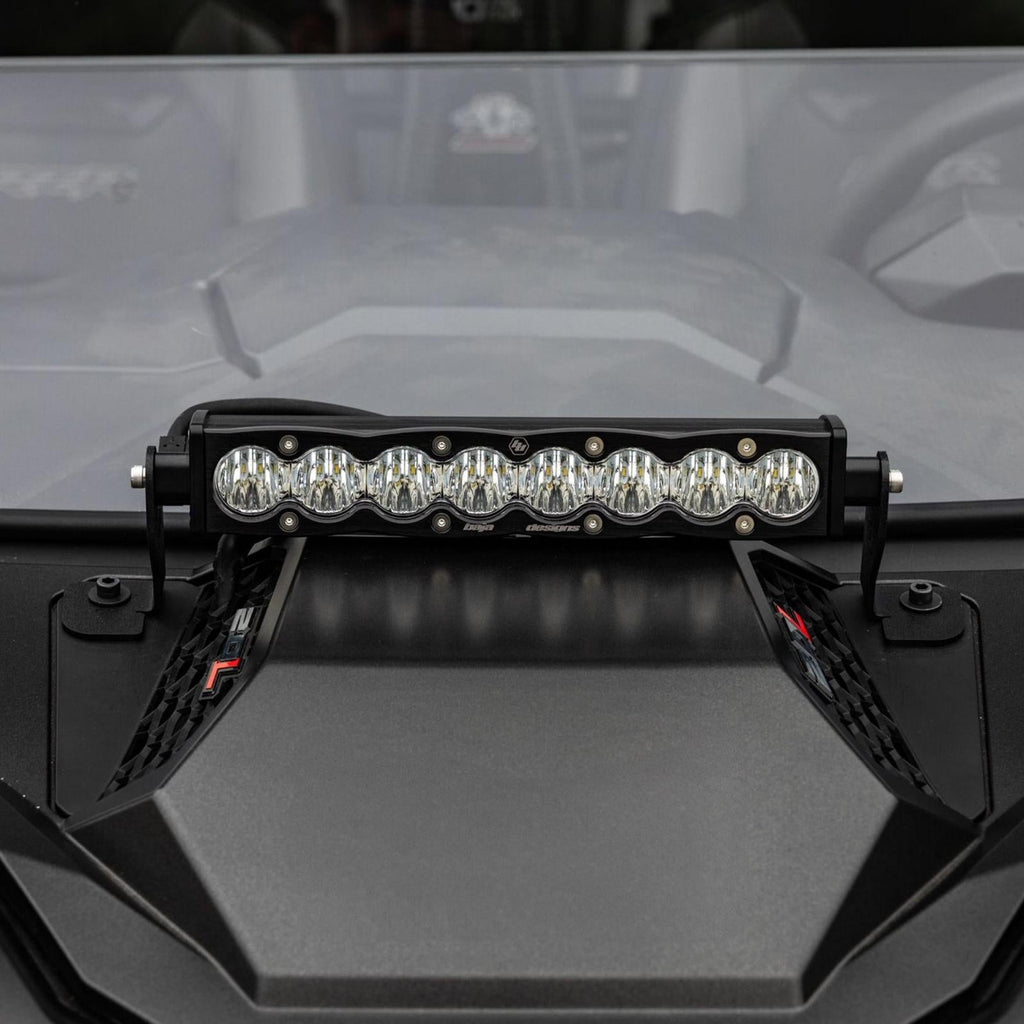 S8 10 Inch Light Bar Hood Mount Kit Polaris 2025 RZR ProR; ProS; ProXP, Clear Baja Designs