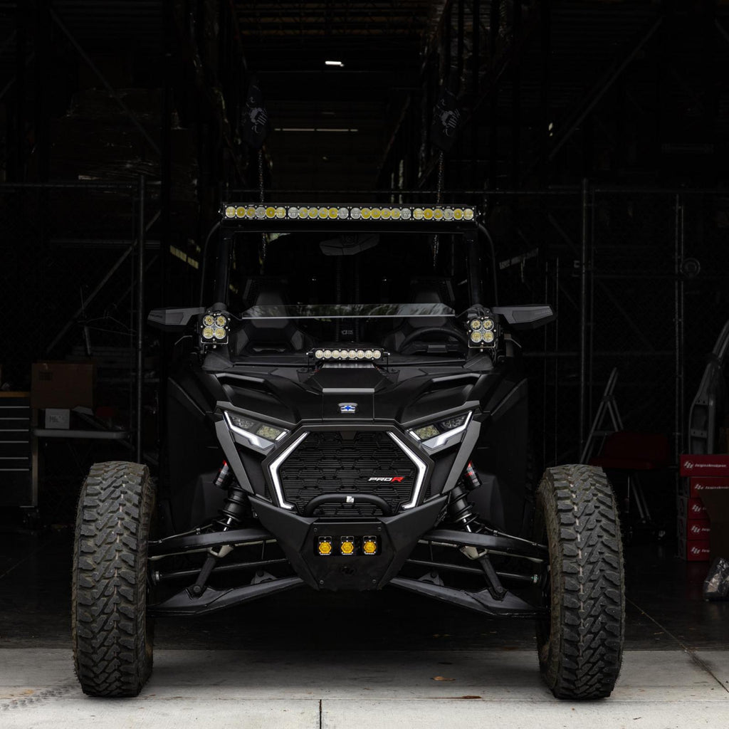 S8 10 Inch Light Bar Hood Mount Kit Polaris 2025 RZR ProR; ProS; ProXP, Clear Baja Designs
