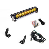 S8 10 Inch Light Bar Hood Mount Kit Polaris 2025 RZR ProR; ProS; ProXP, Baja Amber Baja Designs