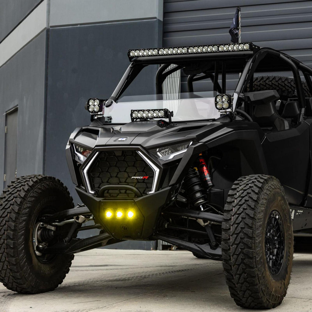 OnX6+ 10 Inch Light Bar Hood Mount Kit Polaris 2025 RZR ProR; ProS; ProXP, Clear Baja Designs