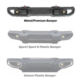 Jeep JL Fog Light Squadron-R 18-Pres Wrangler JL Rubicon Fog Pocket Kit Baja Amber Baja Designs Baja Designs