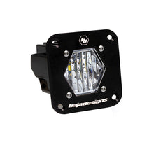 Load image into Gallery viewer, Baja Designs S1 Wide Cornering LED Clear Flush Mount Light Pod with a hexagonal lens and black housing for offroad vehicles.