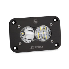 Baja Designs S2 Pro LED driving combo light, flush mount design with dual lenses and durable housing for offroad use.