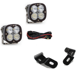 Baja Designs A-Pillar light kit for 2019+ Ram 2500/3500 includes two clear driving lights, wiring, and mounting brackets.