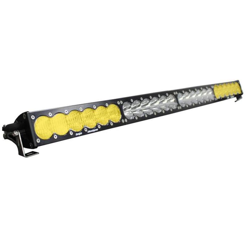 Baja Designs OnX6 Series 40-inch LED light bar featuring dual control pattern with amber and white lights.