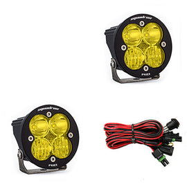 Baja Designs Squadron-R Pro amber driving lights with a pair of high-performance LED bulbs and wiring harness.