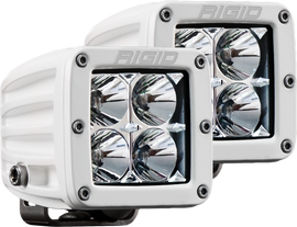 RIGID Industries Hybrid Flood Surface Mount White Housing Pair D-Series Pro