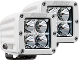 RIGID Industries Hybrid Flood Surface Mount White Housing Pair D-Series Pro