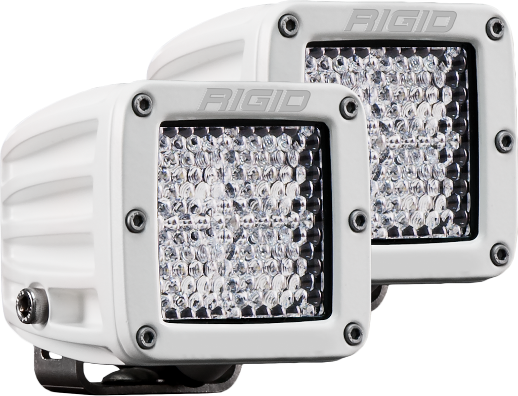 RIGID Industries Hybrid Diffused Surface Mount White Housing Pair D-Series Pro