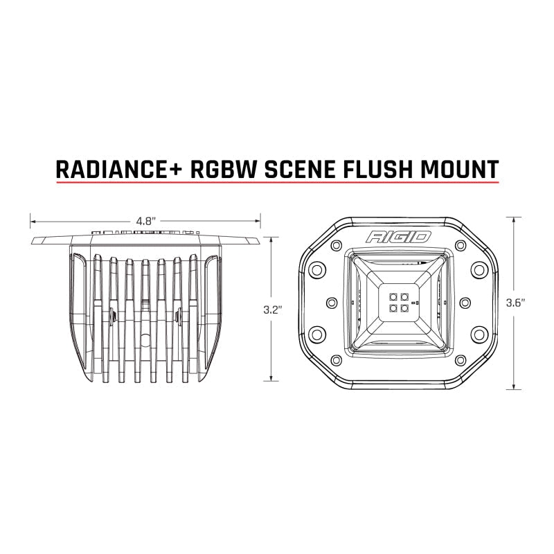 RIGID Industries Radiance+ Scene RGBW Flush Mount - Pair