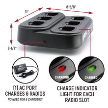 Load image into Gallery viewer, 6-Pack Bank Charger for Handheld Radios