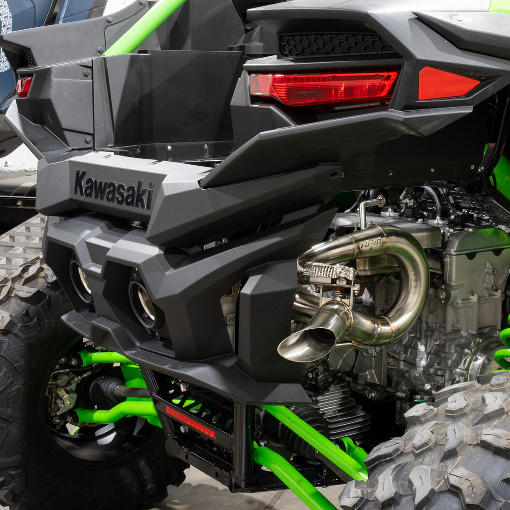 RPM Kawasaki H2 3/4 Exhaust – 2.5" Mid Pipe + Chambered Muffler | Straight or E-Valve Option