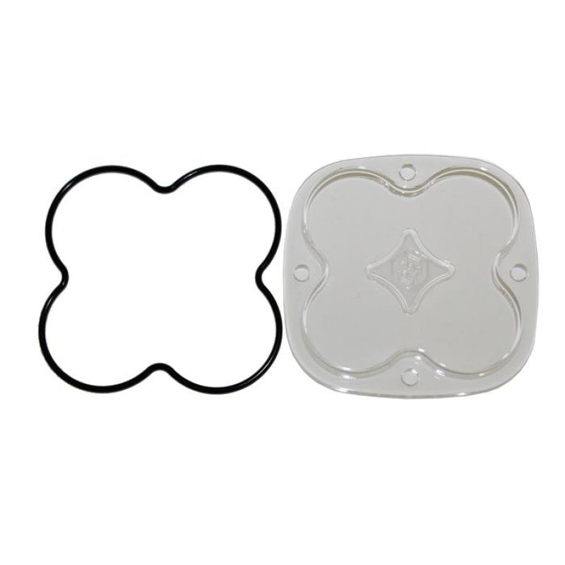 Baja Designs Squadron Pro/Sport Spot Lens Kit with clear lens and rubber gasket for off-road lighting upgrades.
