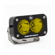 Load image into Gallery viewer, Baja Designs S2 Pro amber LED light with dual lenses, mounted on a metal bracket for offroad visibility.