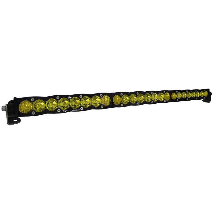 30-inch Baja Designs S8 LED light bar with amber driving and combo beam, designed for off-road visibility and performance.