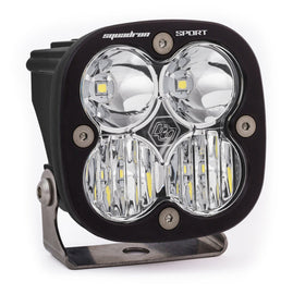 Baja Designs Squadron Sport LED light pod with clear lens, featuring a driving/combo pattern and black housing.