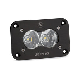 Baja Designs S2 Sport Flush Mount LED work light with clear lenses and durable black housing for offroad use.
