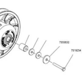 RPM RZR Turbo R, Pro S, Pro XP, XPT TITANIUM Secondary Bolt & Washer 7556219 / 7521306: HEX FLANGE M8 X 1.25 X 50