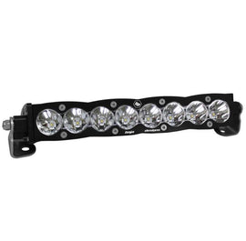 Baja Designs S8 Series 10-inch LED light bar with spot pattern, featuring eight high-intensity LED bulbs and durable mounting brackets.