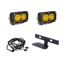 Load image into Gallery viewer, Baja Designs 2024+ Can-Am Maverick R S2 Pro Hood Light Kit with two lights, wiring harness, and mounting bracket.