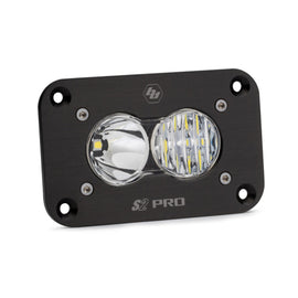 Baja Designs S2 Pro Flush Mount LED work light with clear lens and black housing, designed for offroad and utility use.