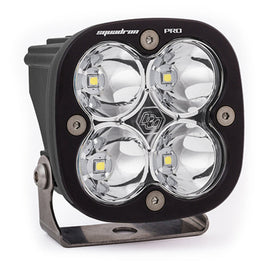 Baja Designs Squadron Pro Black LED light pod with four clear lenses, designed for work and scene illumination.
