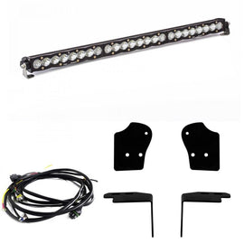 Baja Designs 30-inch grille LED light bar kit for 2017 Ford Raptor with mounting brackets and wiring harness.