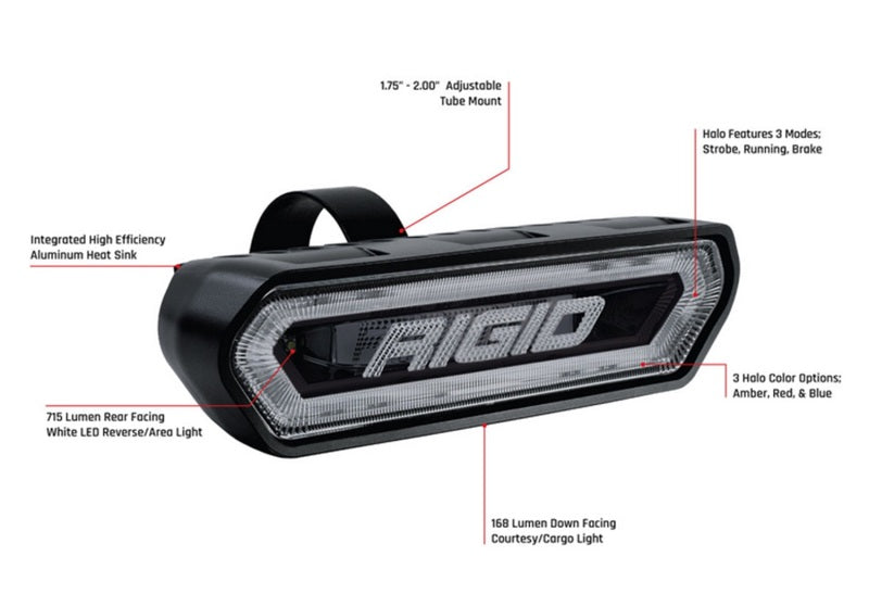 RIGID Industries Chase Tail Light Kit w/ Mounting Bracket - Red