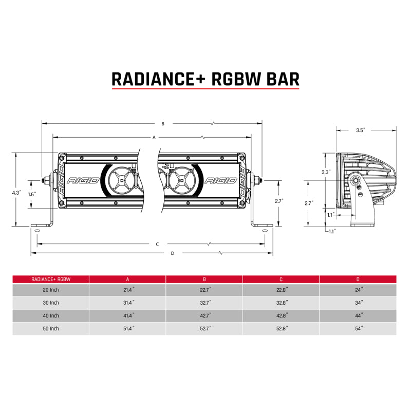 RIGID Industries Radiance+ 40in. RGBW Light Bar