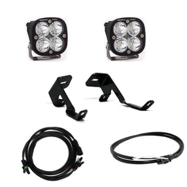 Baja Designs A-Pillar Kit for 2017-2019 F-150 Raptor with LED lights, mounting brackets, and wiring harness included.