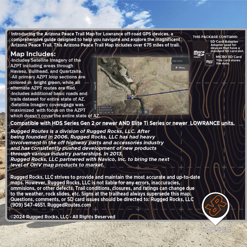 Arizona Peace Trail Lowrance Map