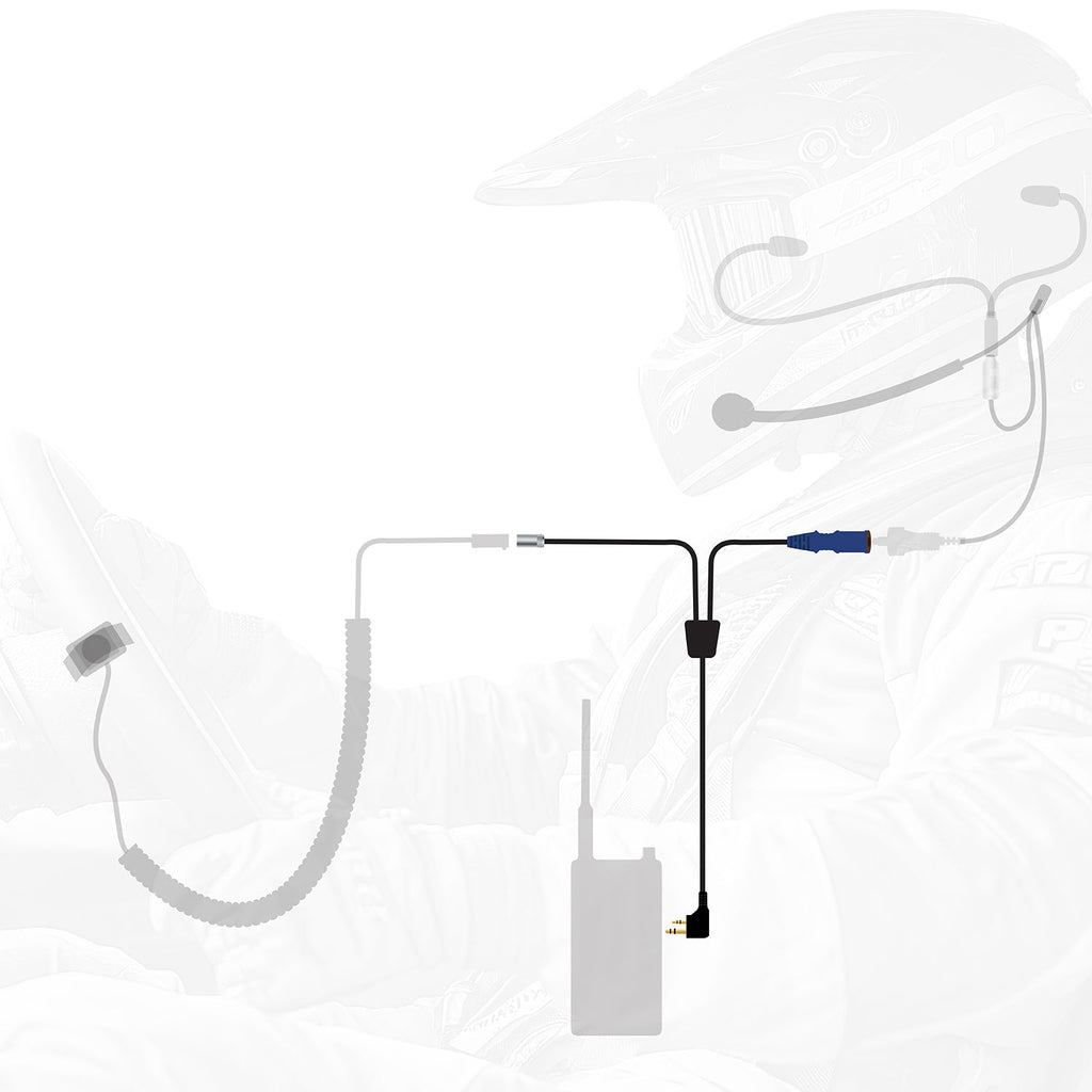 RUGGED Wired XL Single Seat Car Harness with Pre-Wired 2-Pin Rugged Handheld Radio Connector