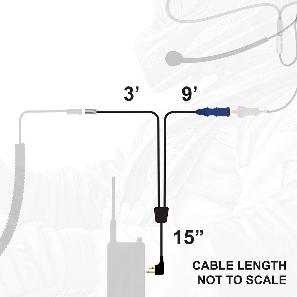 RUGGED Wired XL Single Seat Car Harness with Pre-Wired 2-Pin Rugged Handheld Radio Connector