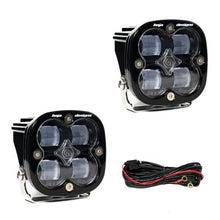 Load image into Gallery viewer, Baja Designs Squadron SAE off-road lights with a black housing, featuring four LED lenses and wiring harness.