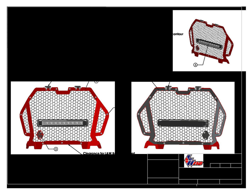 L&W Fab Aftermarket Snap In Grille With Light Bar