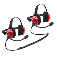Load image into Gallery viewer, PAIR - H80 Track Talk Linkable Intercom Headsets - Bring The Conversation To The Circle Track NASCAR event